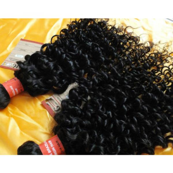 Brazilian Curly Weave Virgin hair extension 4 bundles/200g Natural Black Hair #5 image