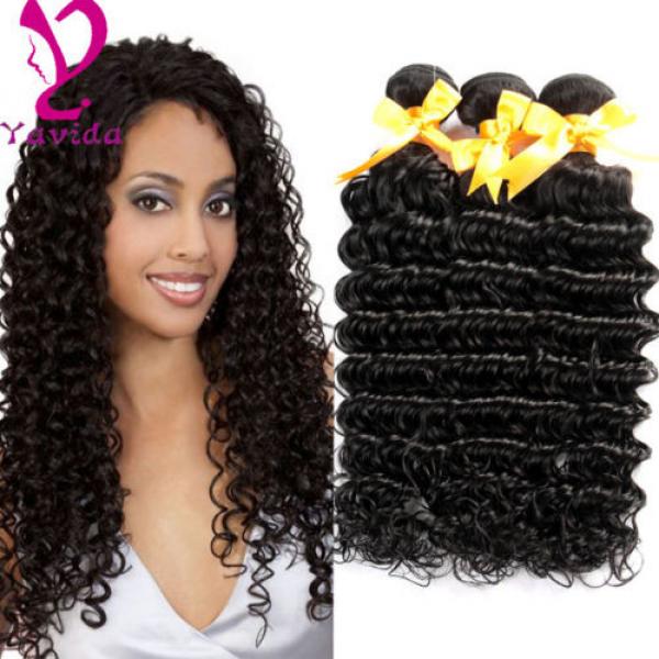 Unprocessed Brazilian Virgin Deep Curly Wave Human Hair Weft Weave 4Bundles/400g #1 image