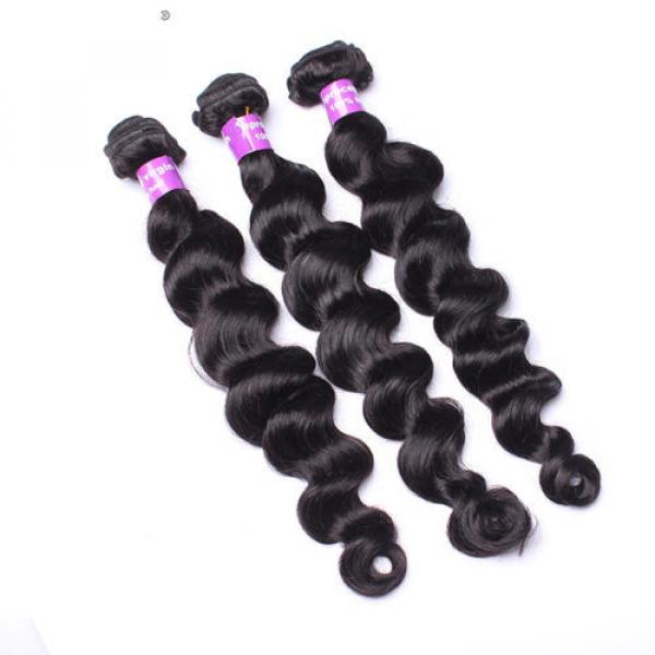 3 Bundles/150g Loose Wave Hair Brazilian Virgin Human Hair Extensions Weft #5 image