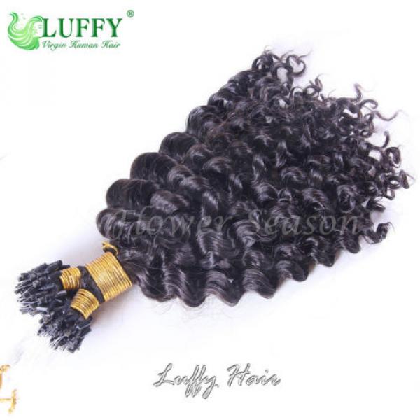 Micro Loop Ring Beads Hair Extensions Curly Brazilian Virgin Human Hair Braids #4 image