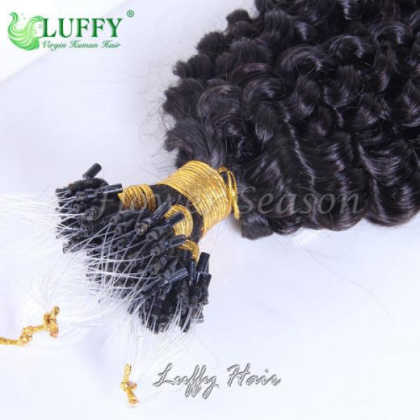 Micro Loop Ring Beads Hair Extensions Curly Brazilian Virgin Human Hair Braids #5 image