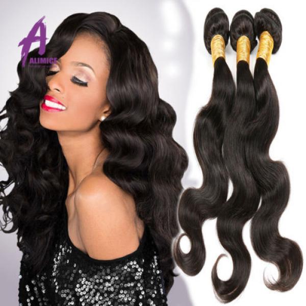 Brazilian Hair Virgin Human Hair Extensions Weave Body Wave 3Bundles 300g 7a #1 image