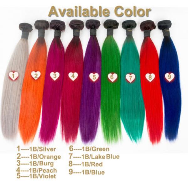 Colorful Ombre Virgin Remy Hair Bundles Brazilian Straight Two Tone Hair Weaves #4 image