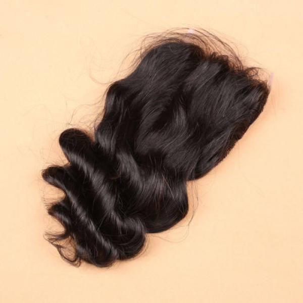 Brazilian Unprocessed Human Baby Virgin Hair 4*4 Loose Wave Silk Base Closure #5 image