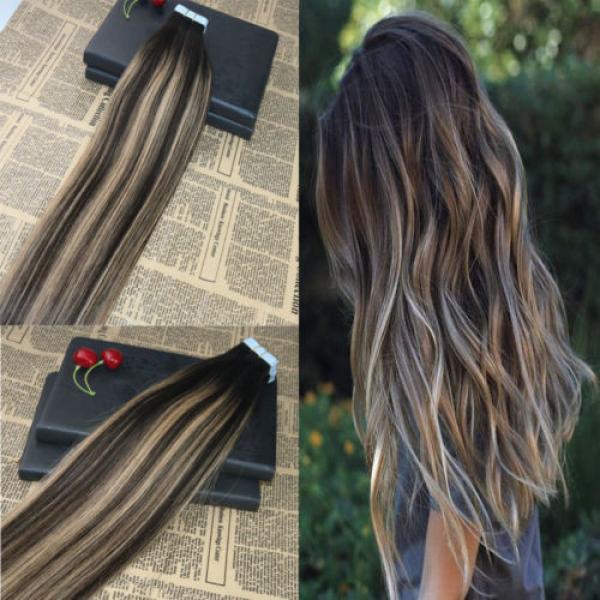 10A Remy tape in human hair extension omber Balayage Brazilian Virgin Human Hair #1 image