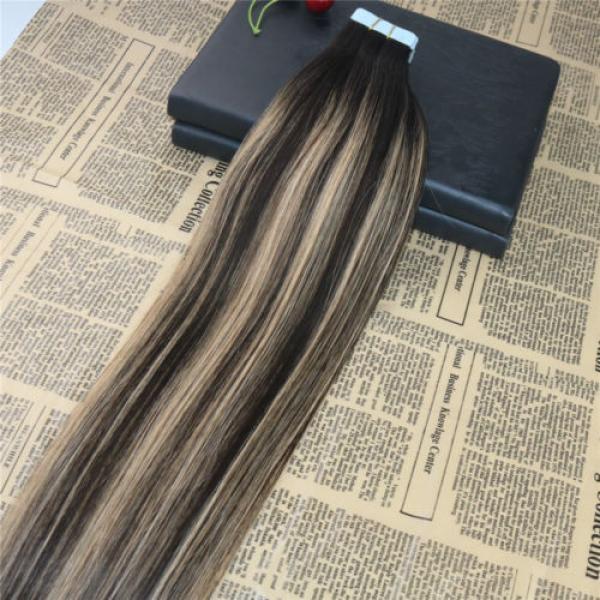 10A Remy tape in human hair extension omber Balayage Brazilian Virgin Human Hair #2 image
