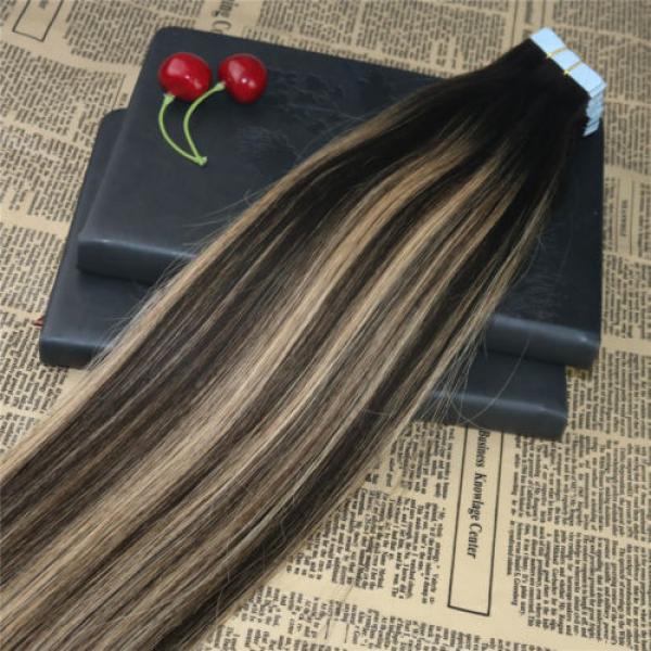 10A Remy tape in human hair extension omber Balayage Brazilian Virgin Human Hair #3 image