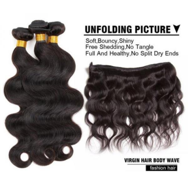3 Bundles/150g total Brazilian Virgin Body Wave Weave Weft 100% Human Hair Wavy #5 image