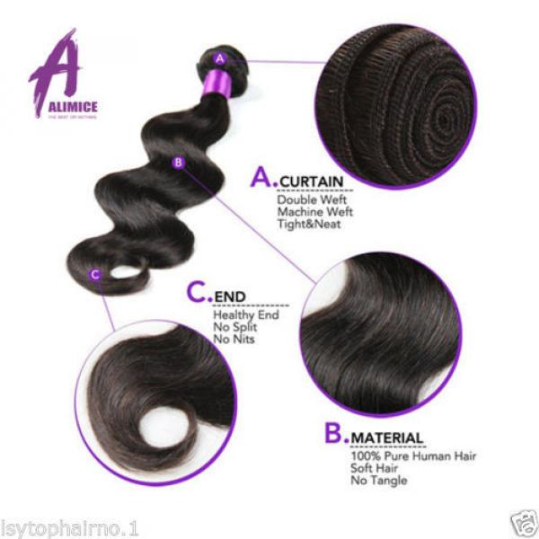 Brazilian Virgin Hair body wave human hair extensions weave THICK 4bundles 400g #2 image