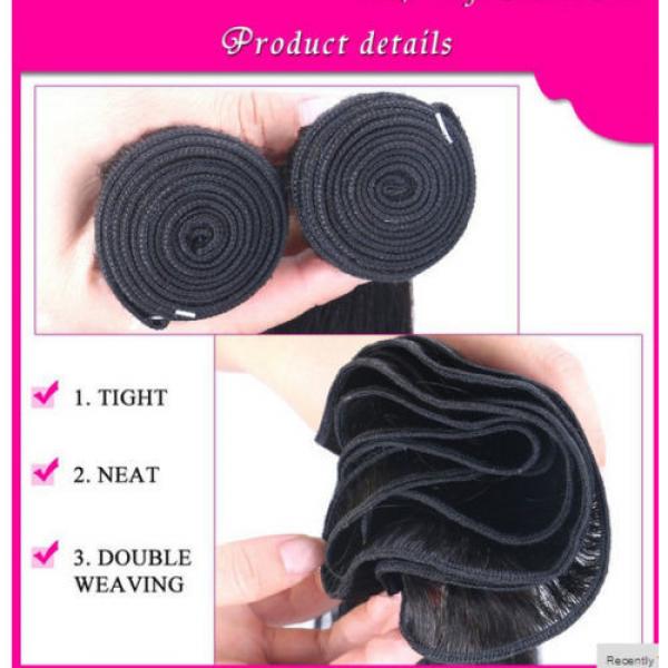 100% 6A Unprocessed Virgin Brazilian Straight Hair Natural Black bundles 100g #2 image