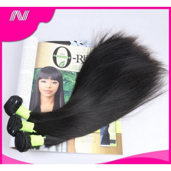 100% 6A Unprocessed Virgin Brazilian Straight Hair Natural Black bundles 100g #3 image