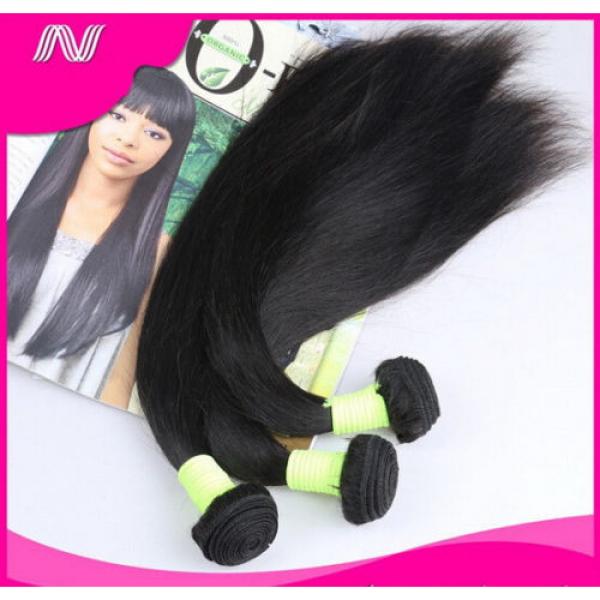 100% 6A Unprocessed Virgin Brazilian Straight Hair Natural Black bundles 100g #4 image