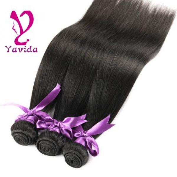 7A Unprocessed Brazilian Virgin Human Hair Extensions Straight Weave 3 Bundles #1 image