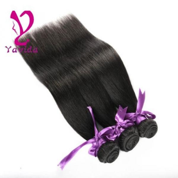 7A Unprocessed Brazilian Virgin Human Hair Extensions Straight Weave 3 Bundles #2 image