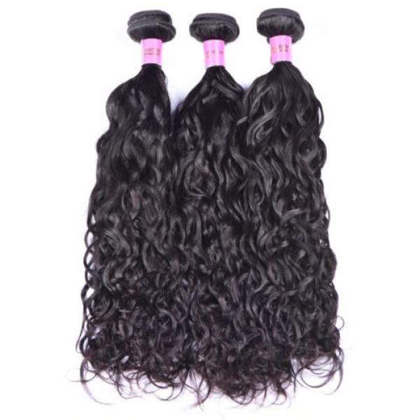 New Wavy Virgin Brazilian 100% Human Hair Extension Water Weave 3 Bundles #1 image