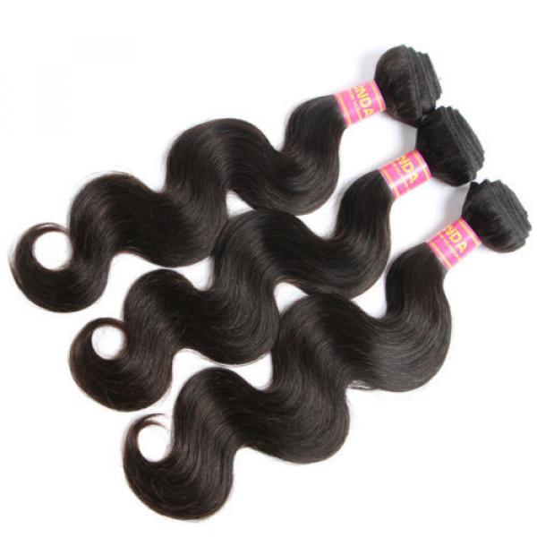 3 bundles 12+12+14&#034;/150g Body Wave Brazilian Human Virgin Hair Weave Extension #2 image