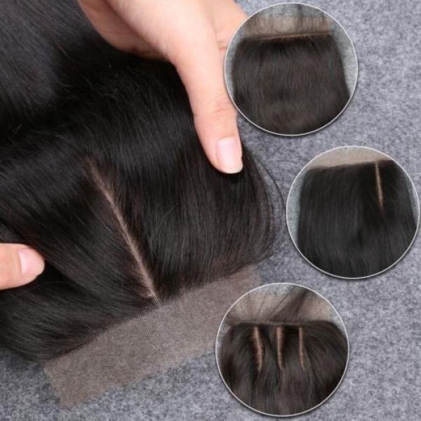 7A Human Virgin Hair 4*4 Brazilian Straight Silk Base Closure Silk Top Closure #2 image