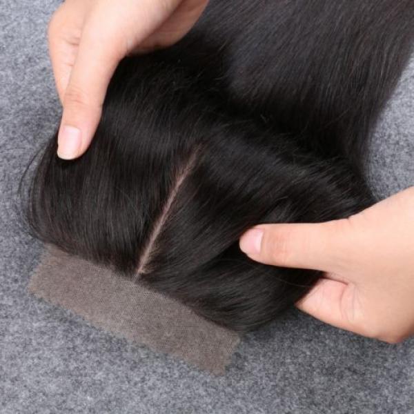 7A Human Virgin Hair 4*4 Brazilian Straight Silk Base Closure Silk Top Closure #3 image