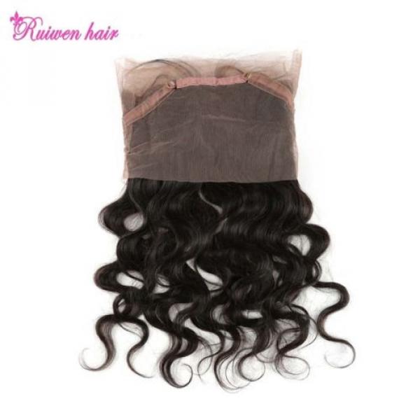 Body Wave Brazilian Virgin Human Hair Weft 360 Lace Frontal Closure 8A #4 image