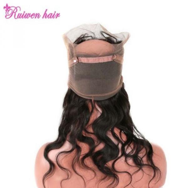 Body Wave Brazilian Virgin Human Hair Weft 360 Lace Frontal Closure 8A #5 image