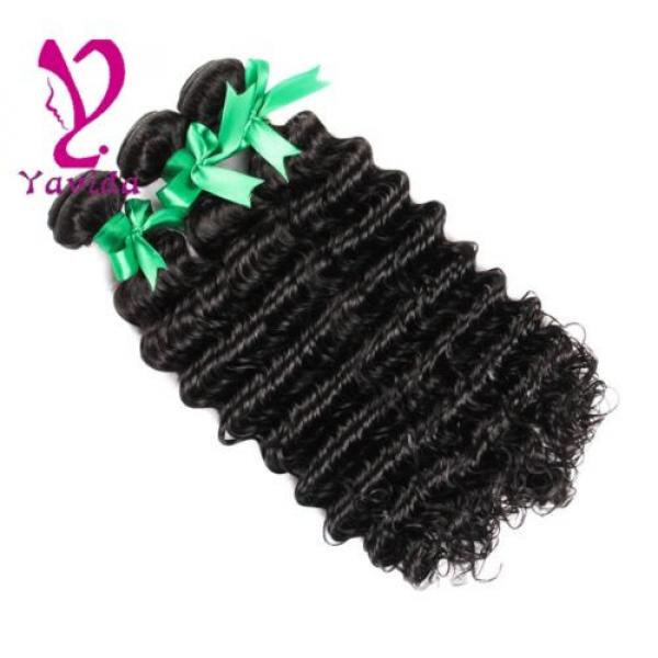 Natural Black Brazilian Virgin Hair Deep Wave Human Hair Extension 3 Bundle 300g #1 image