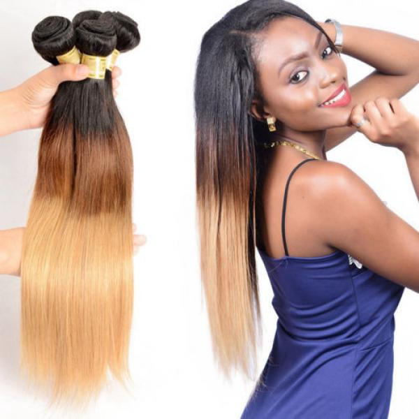 Ombre 100% Unprocessed Brazilian Virgin Straight Hair Extension 300g/3 Bundles #2 image