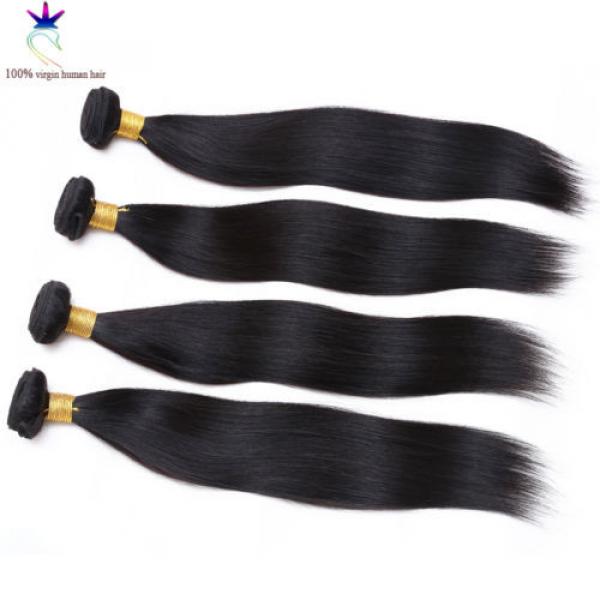 Virgin Brazilian Hair Extension Remy Straight Silky 3 Bundles(8&#034;10&#034;12&#034;)/300g #4 image