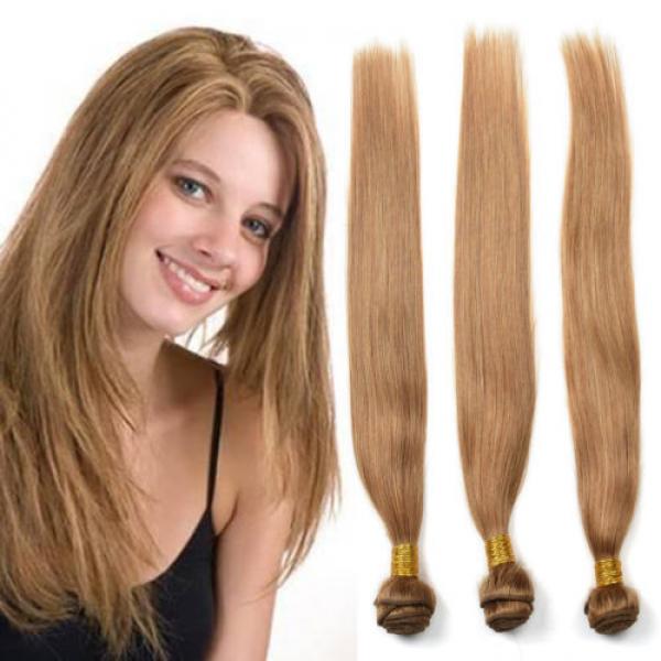 4bundles 50g Remy Human Hair Straight Honey Blonde Color 27 Brazilian hair Weave #1 image