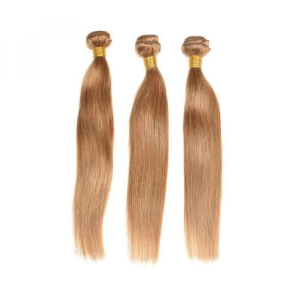 4bundles 50g Remy Human Hair Straight Honey Blonde Color 27 Brazilian hair Weave #4 image