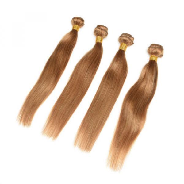 4bundles 50g Remy Human Hair Straight Honey Blonde Color 27 Brazilian hair Weave #5 image