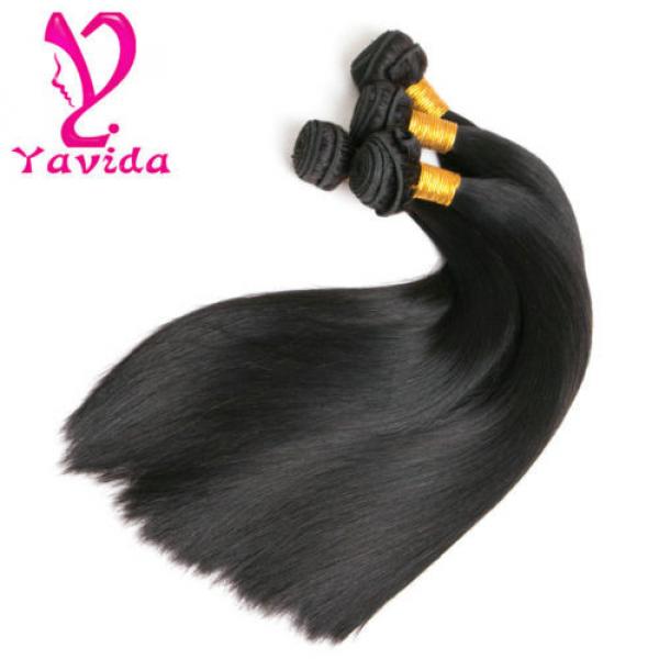 7A Brazilian Virgin Straight Human Hair Weave Weft 4 Bundles Extension 400g #1 image
