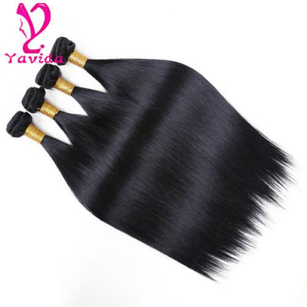 7A Brazilian Virgin Straight Human Hair Weave Weft 4 Bundles Extension 400g #2 image