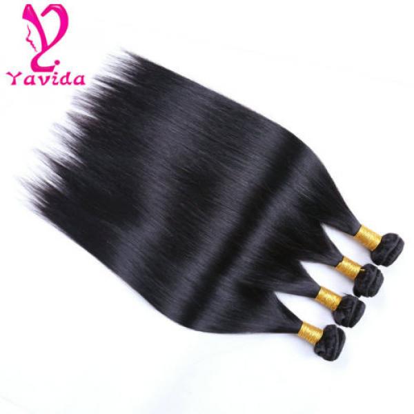 7A Brazilian Virgin Straight Human Hair Weave Weft 4 Bundles Extension 400g #5 image