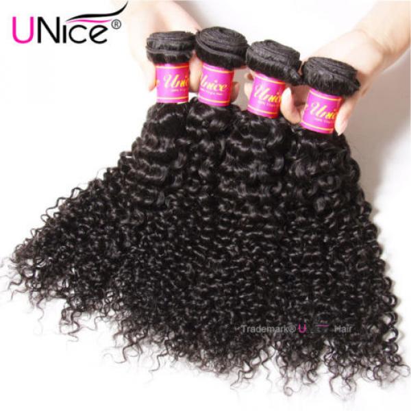 Brazilian Curly Virgin Hair Weave 4 Bundles UNice Wet Wavy Human Hair Extensions #2 image