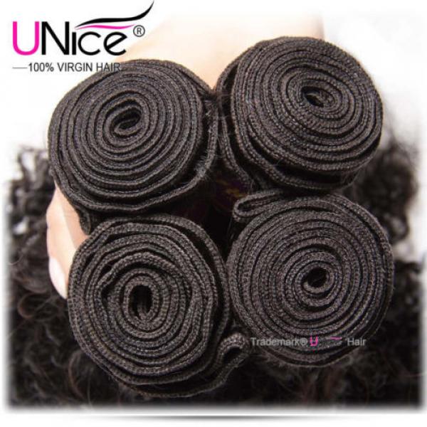 Brazilian Curly Virgin Hair Weave 4 Bundles UNice Wet Wavy Human Hair Extensions #3 image