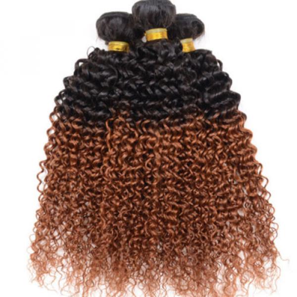 3bundles 300g Brazilian Peruvian Human Hair Weaves Virgin Hair Weft Color T1b/30 #2 image