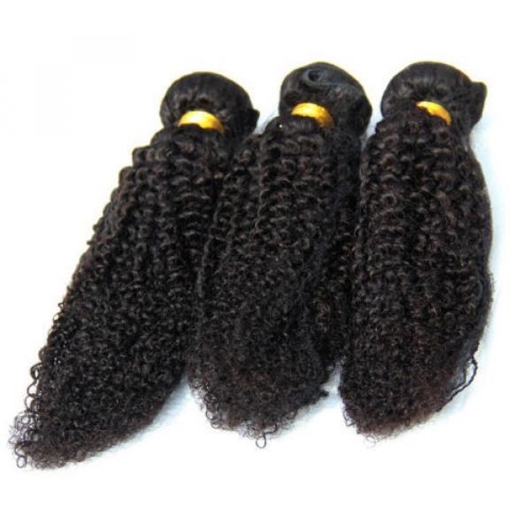 6A 1Bundle Kinky Curly Brazilian virgin Hair Weaving Weft Black 100g/pc 10-24&#034; #1 image