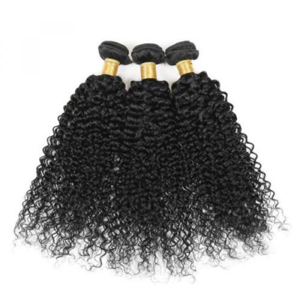 Virgin 100% Brazilian Kinky Curly Hair Weave Human Hair Extension 3 Bundle 16&#034;x3 #2 image