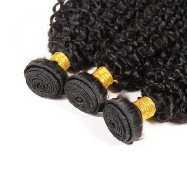 Virgin 100% Brazilian Kinky Curly Hair Weave Human Hair Extension 3 Bundle 16&#034;x3 #4 image
