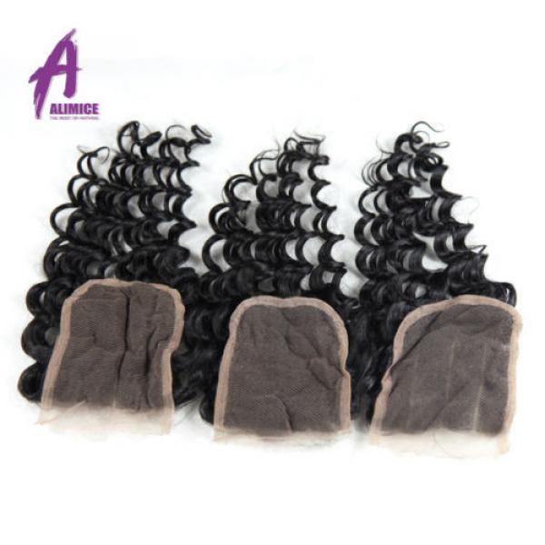 4Bundles Human Hair and  4*4 Closure Brazilian Virgin Hair Deep Curly Wave Hair #5 image