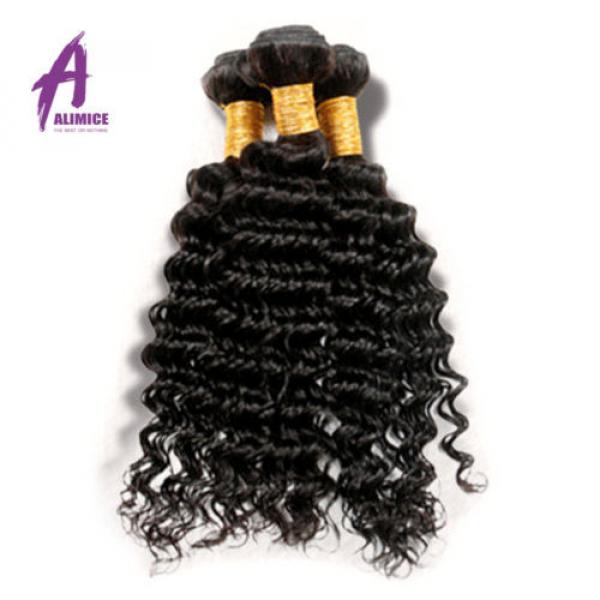 Deep Wave Brazilian Virgin Human Hair Extensions Weave 3 Bundles/300g Curly 7A #2 image