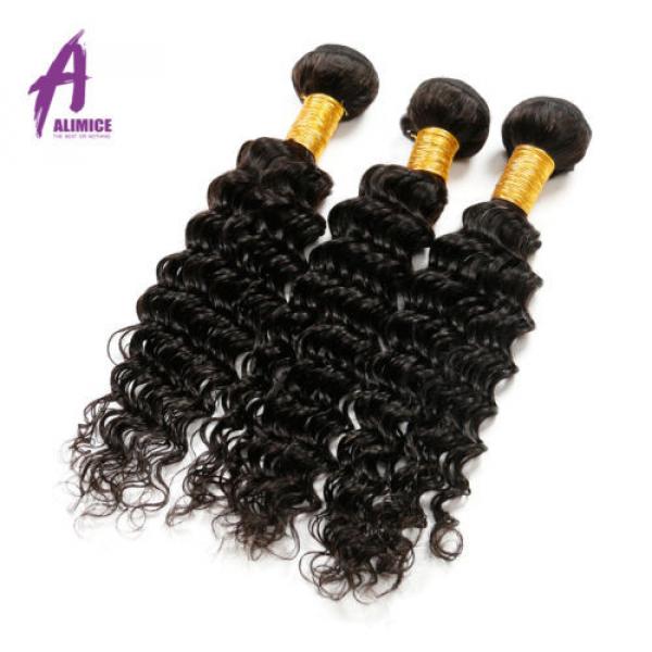 Deep Wave Brazilian Virgin Human Hair Extensions Weave 3 Bundles/300g Curly 7A #3 image
