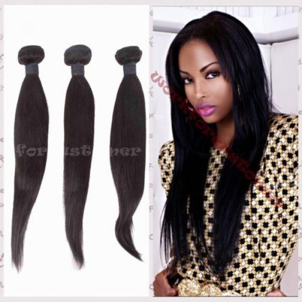 4 Bundles 16&#034; Remy Virgin Brazilian Straight Human Hair Weave Extension 200g all #3 image