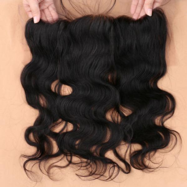 7A Brazilian Human Virgin Hair Body Wave 13*4 Ear to Ear Lace Frontal Closure 1B #2 image