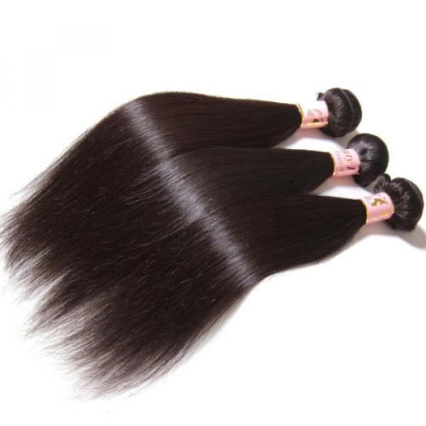 150g/3PCS Brazilian Silky Straight Human Virgin Hair Extensions Weft Unprocessed #3 image