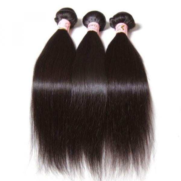 150g/3PCS Brazilian Silky Straight Human Virgin Hair Extensions Weft Unprocessed #4 image