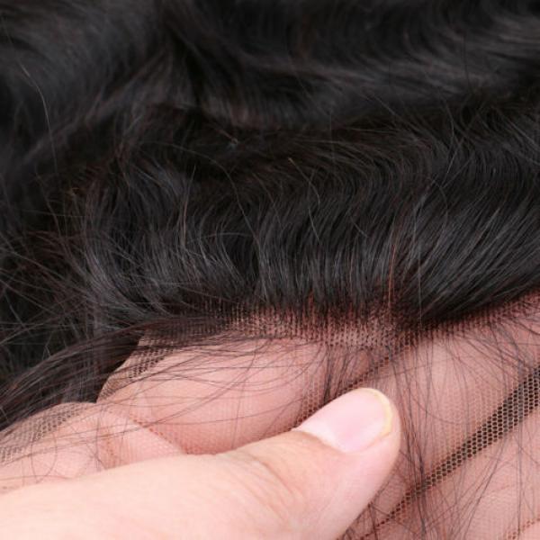 7A Brazilian Human Virgin Hair Body Wave 13*4 Ear to Ear Lace Frontal Closure 1B #3 image