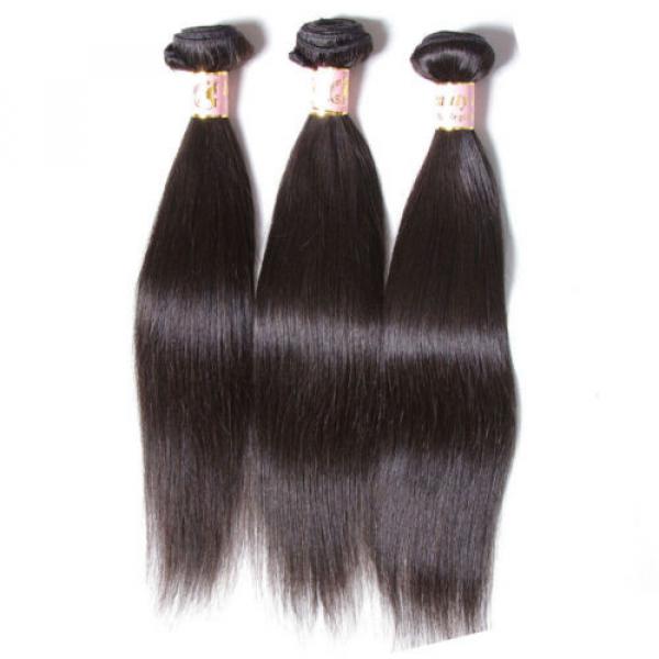 150g/3PCS Brazilian Silky Straight Human Virgin Hair Extensions Weft Unprocessed #5 image