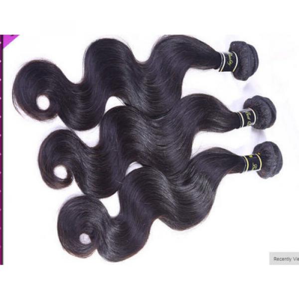 100% 6A 1Bundle 100g Virgin Brazilian Body Wave 10-30&#034; Natural Black Human Hair #3 image