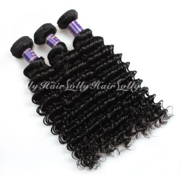 7A 3Bundles Unprocessed Virgin Brazilian Deep Wave Curly Human Hair Weft 300g #4 image